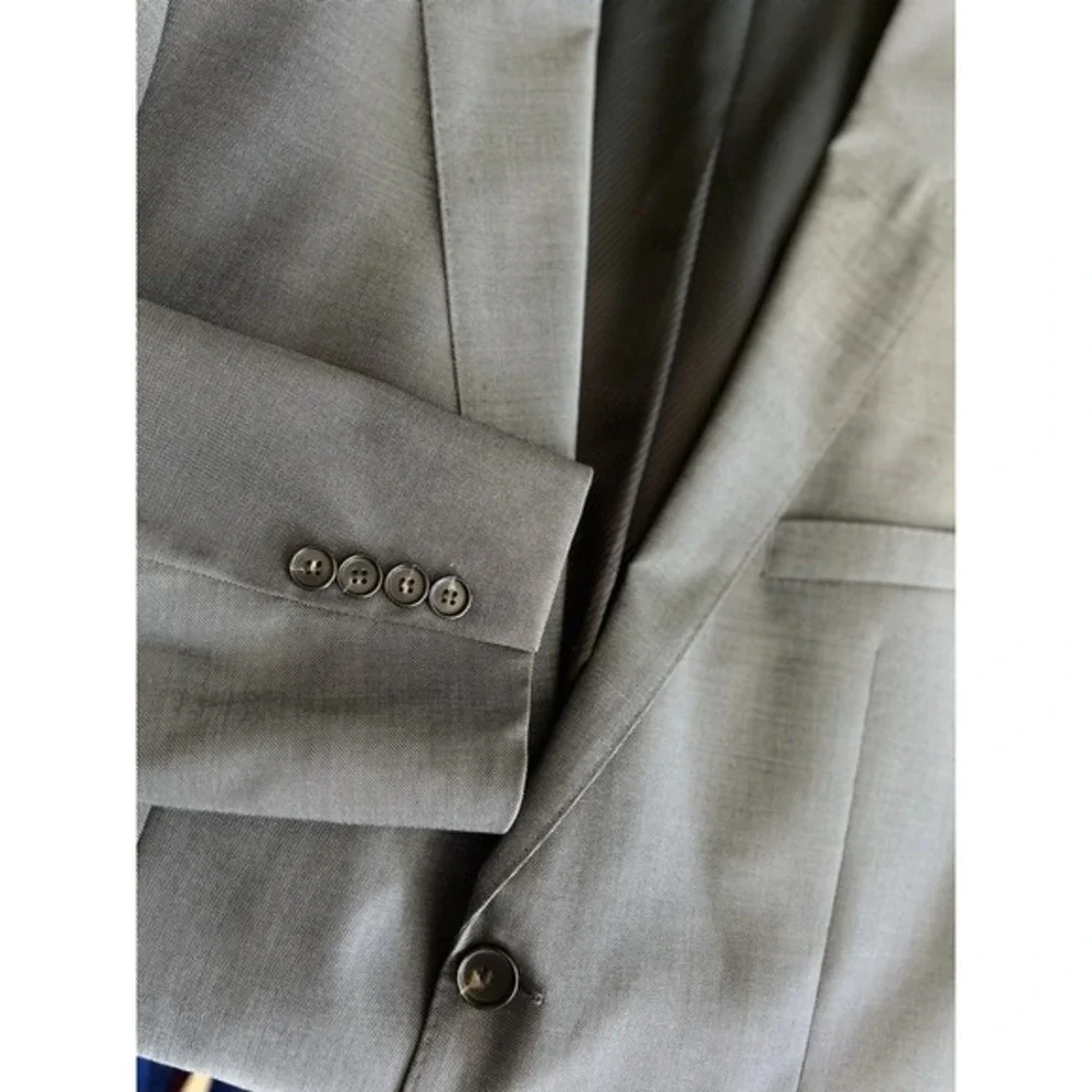 Mens 44R Wool Hugo Boss Grey‎ Blazer  Suit Jacket